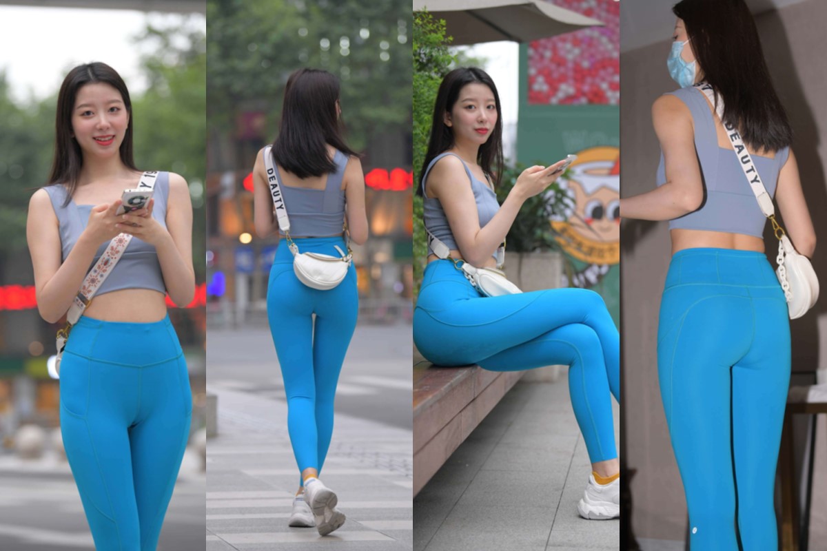 【5月摄影作品】蓝色瑜伽裤美女