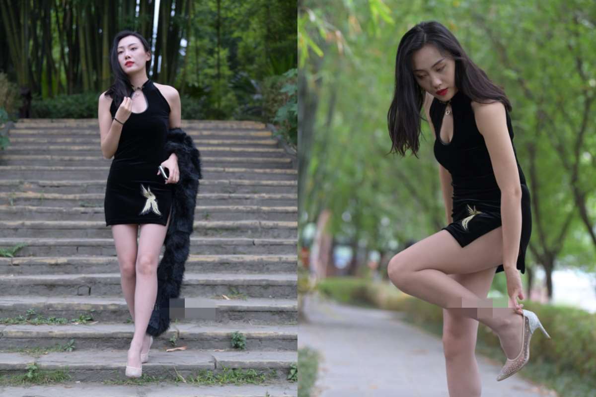 性感黑色短裙丝袜美女 ~ 图+视频