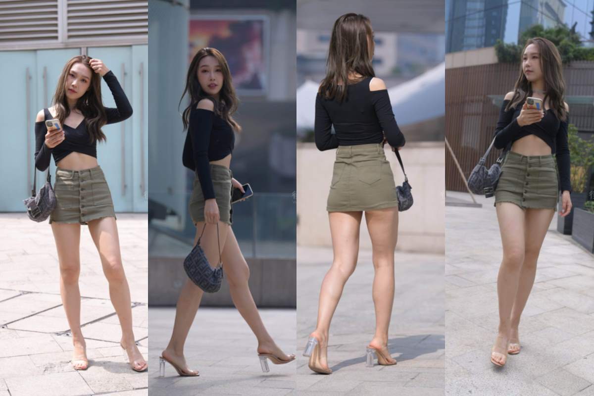 绿色短裙女孩 ~ 图片+视频