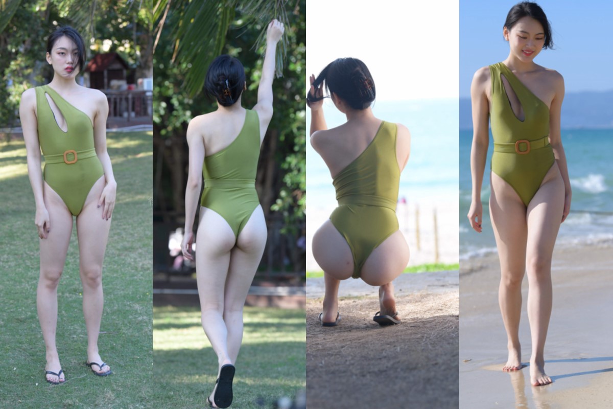 【1月摄影作品】性感绿色比基尼美女