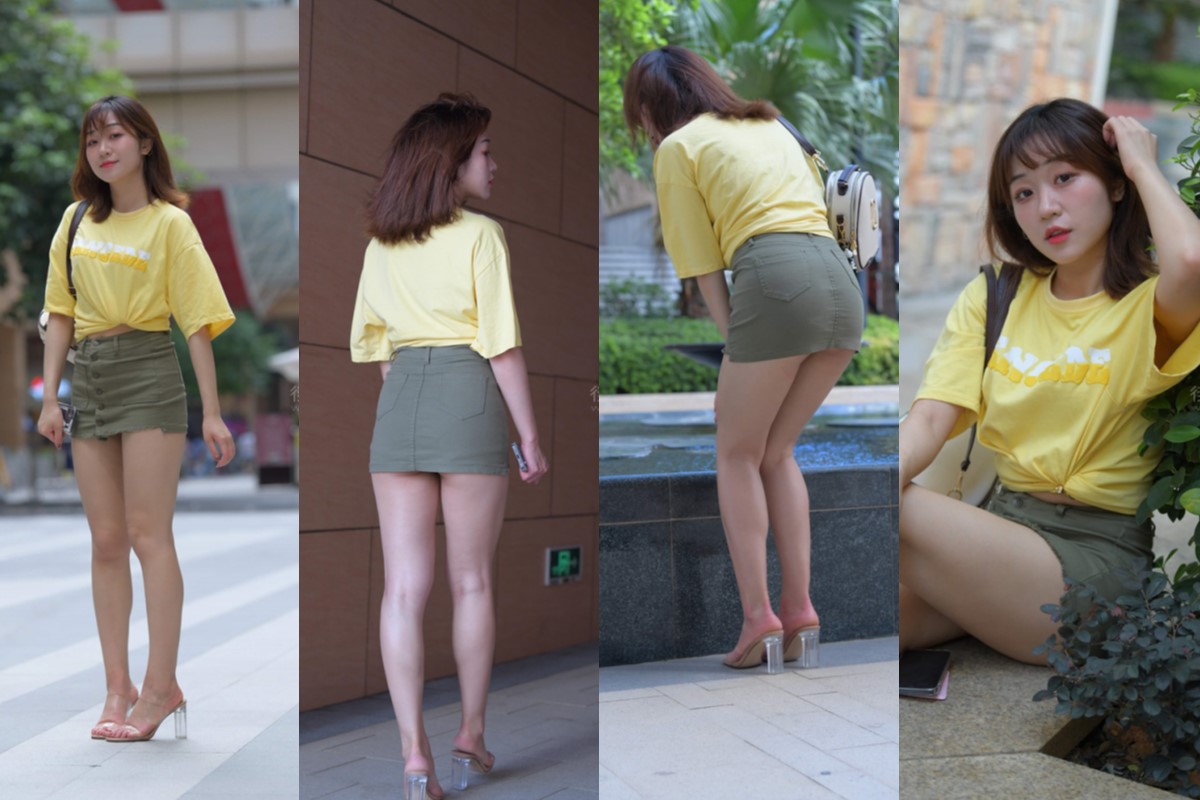 绿色短裙女孩 ~ 图片+V