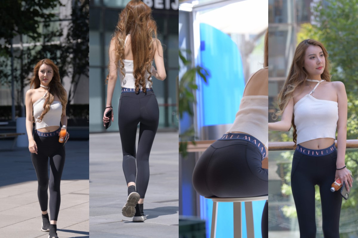 黑色紧身裤美女