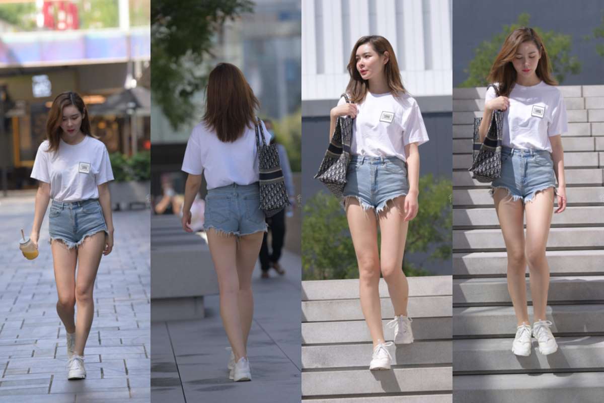 搭讪牛仔热裤美女