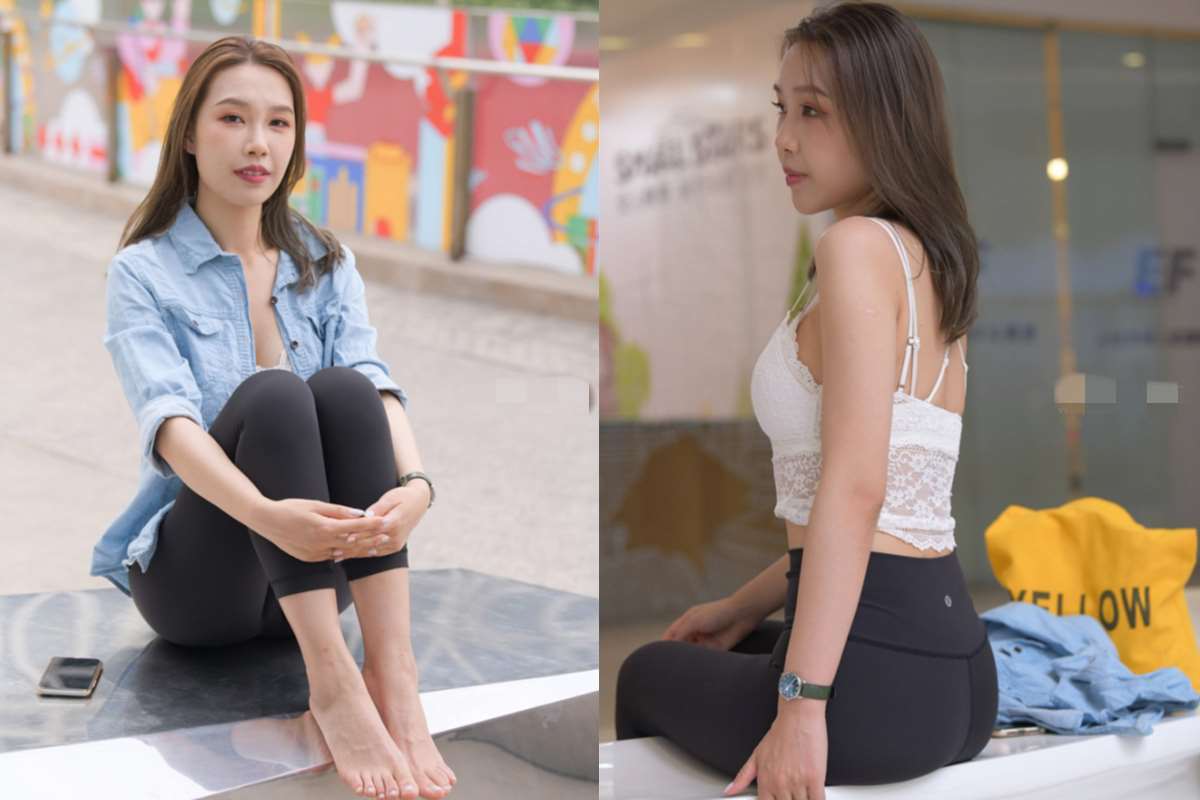 黑色瑜伽裤青春女孩 ~ 图+视频