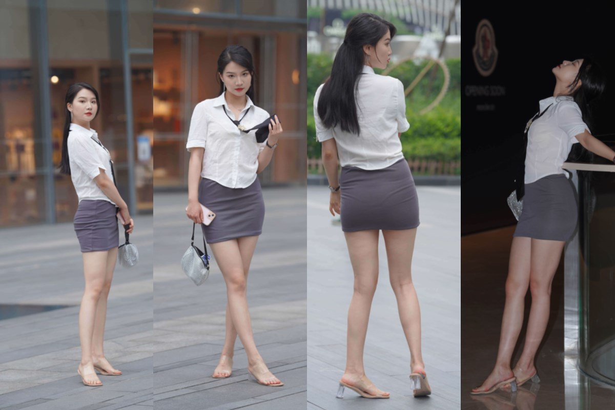 【6月摄影作品】制服气质美女 面若桃花明眸皓齿