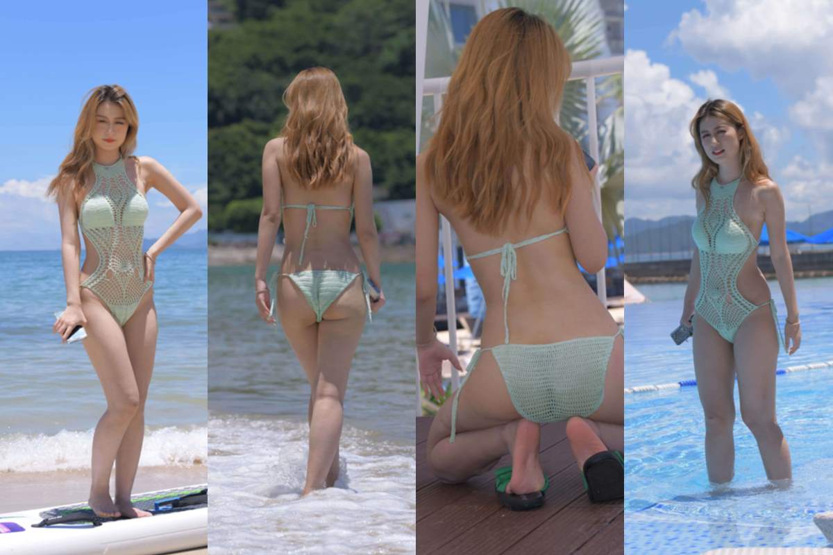 【7月摄影作品】绿色比基尼美女