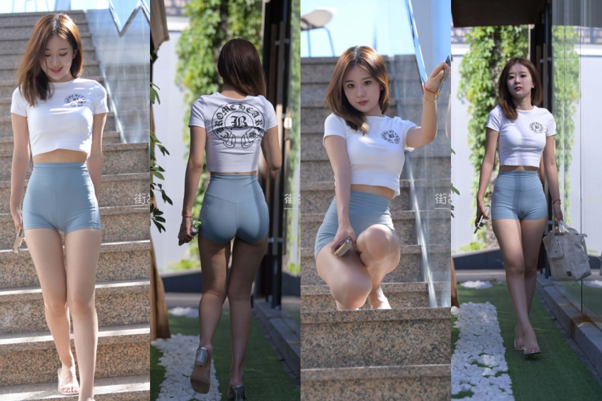 【8月摄影作品】蓝色瑜伽短裤小妹