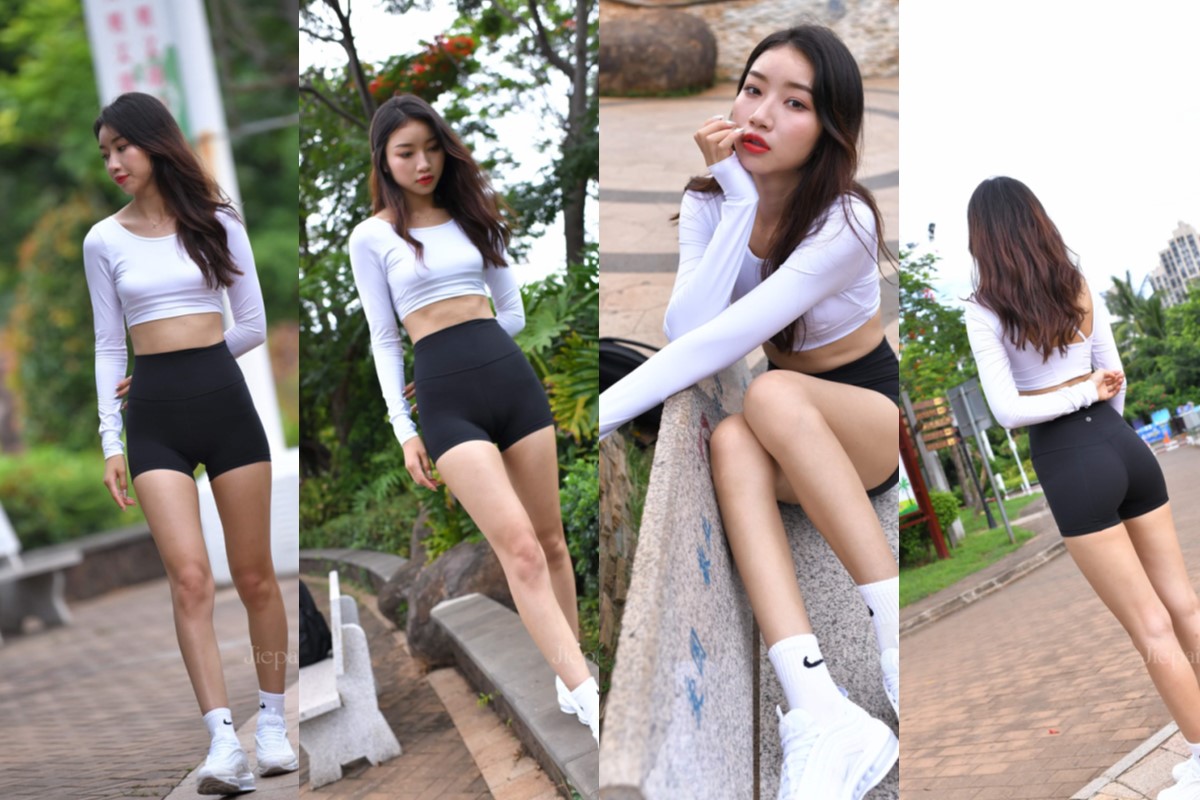 [第4季•聆听太阳湾] 【咔喳作品】萌萌 黑色紧身短裤街