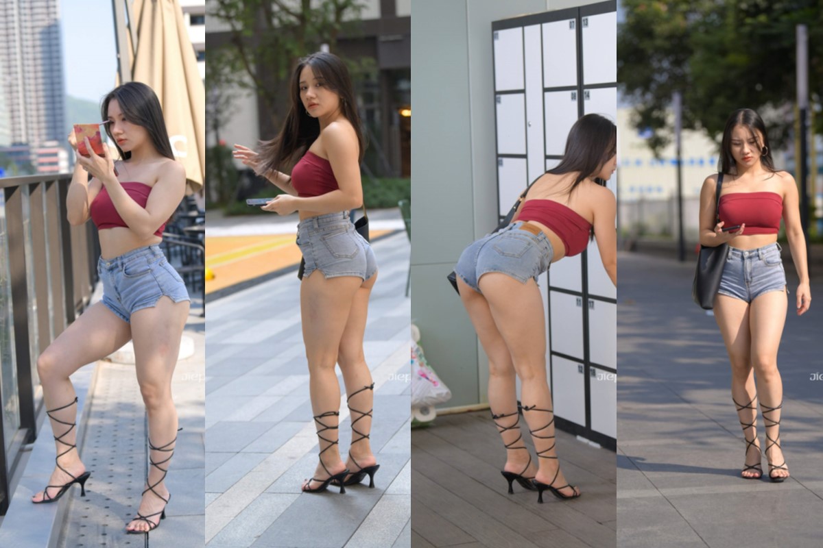 牛仔热裤美臀美女 【套图+视频】