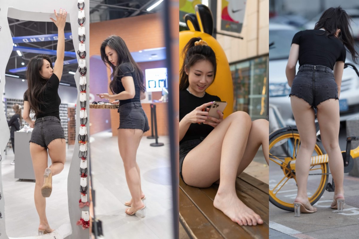 凯恩街拍作品●黑色热裤美女 【套图+视频】