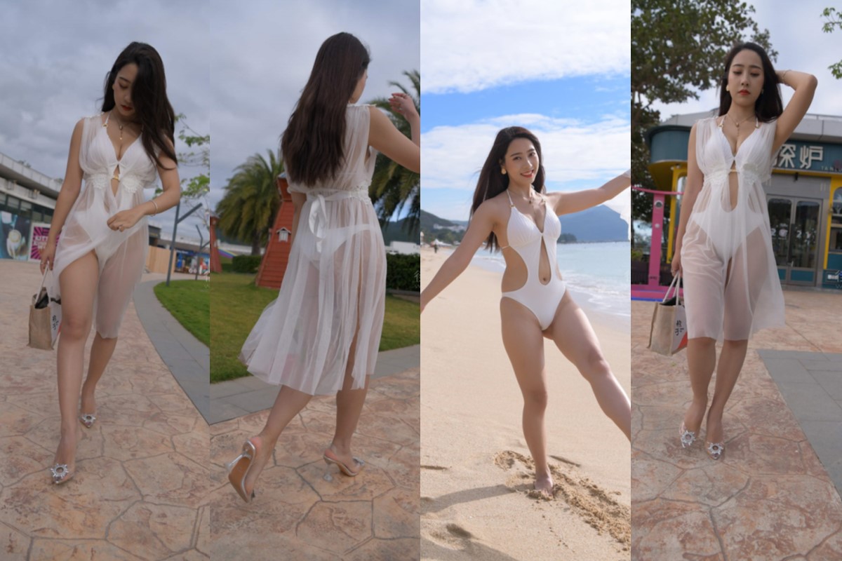 一筒摄影作品●白色比基尼女孩 【套图+视频】