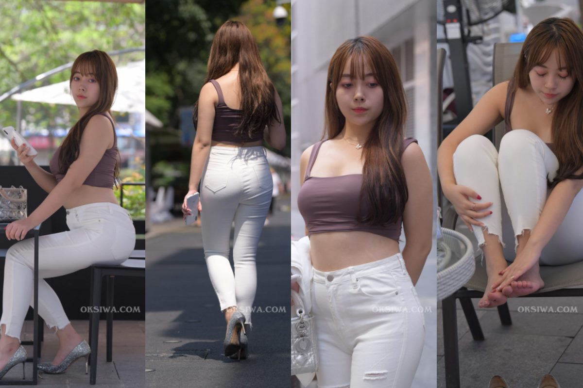 宅宅街拍作品★白色牛仔裤小姐姐 【套图+视频】