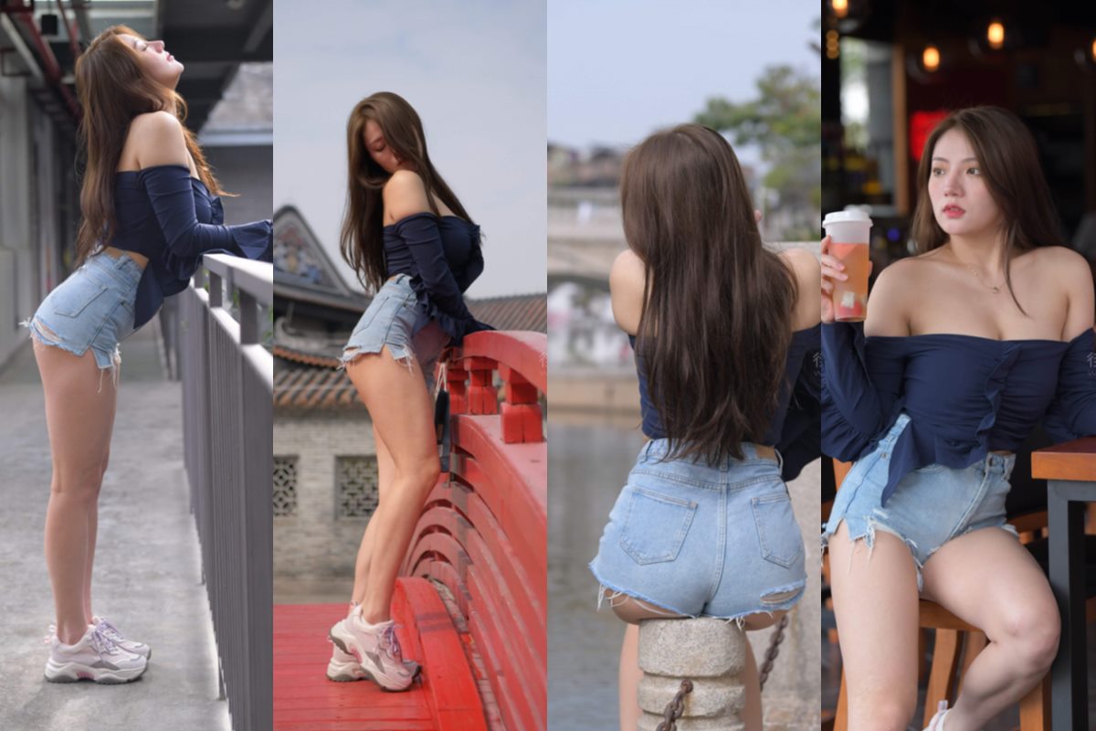 红石街拍作品★藏~牛仔短热裤女孩 【套图+视频】