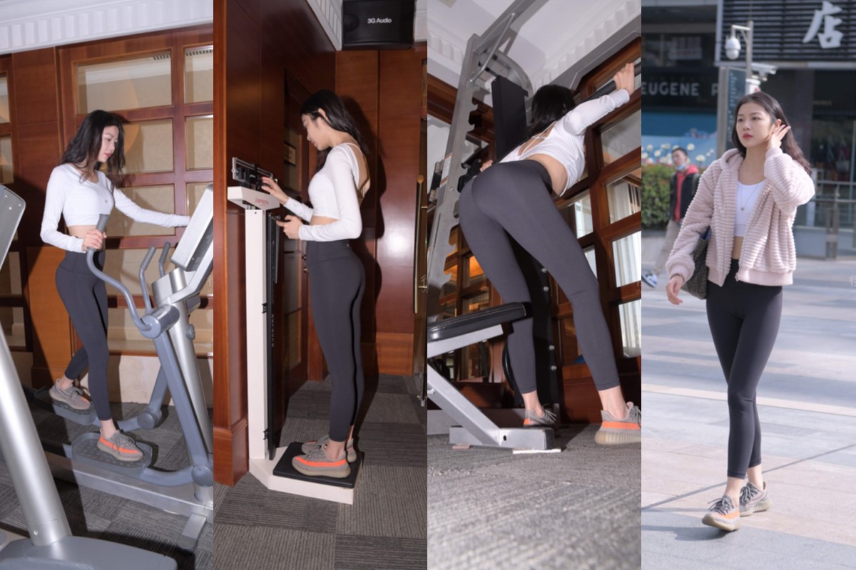 一只麋鹿街拍作品★与我无关~黑色瑜伽裤 【套图+视频】