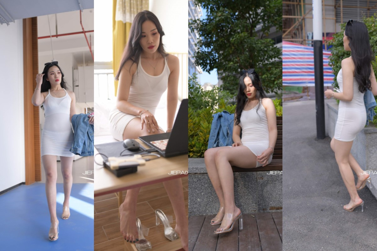 超性感白色包臀裙美女 【套图+视频】