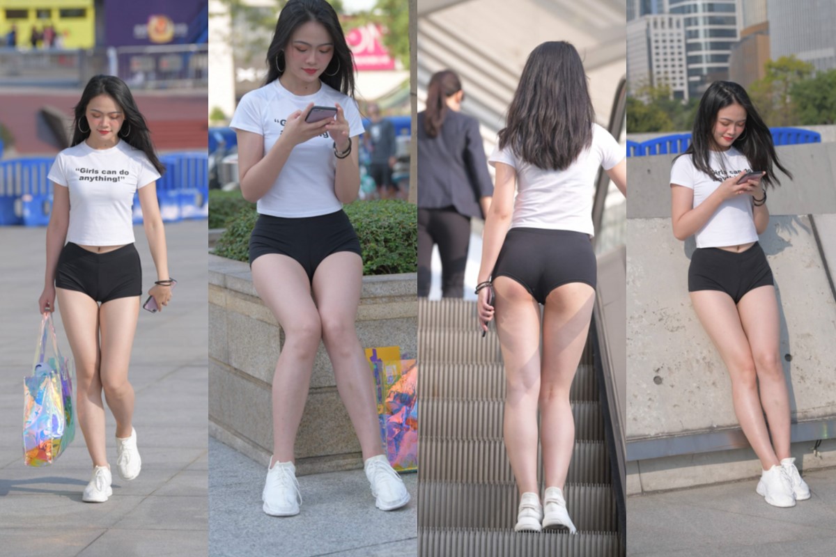 紧身黑色热裤美女 【套图+视频】