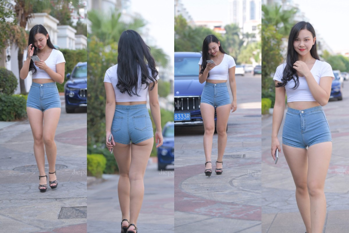 性感的紧绷热裤女孩 【套图+视频】