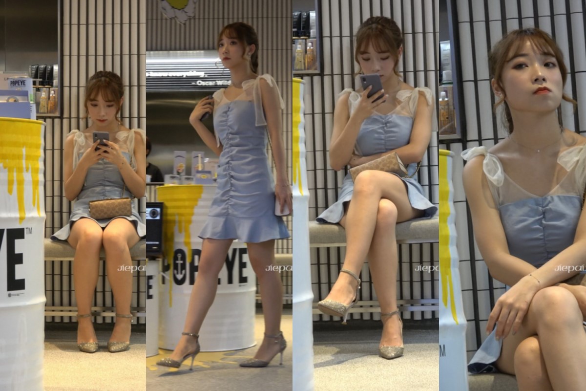 4K - 性感短裙街拍高跟街拍美女商店坐姿 [1.52 GB/MP4]