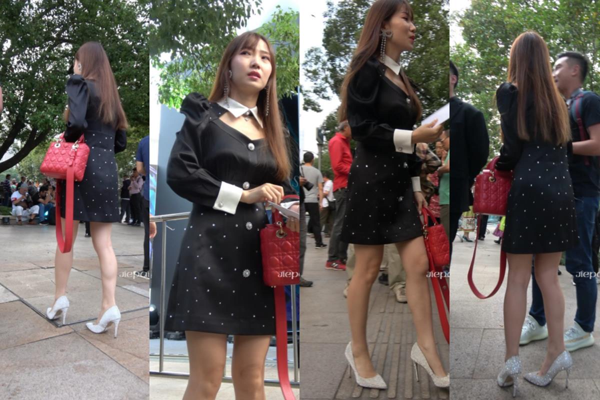 4K - 性感长腿街拍高跟连衣裙美女 [1.81 GB/MP4]