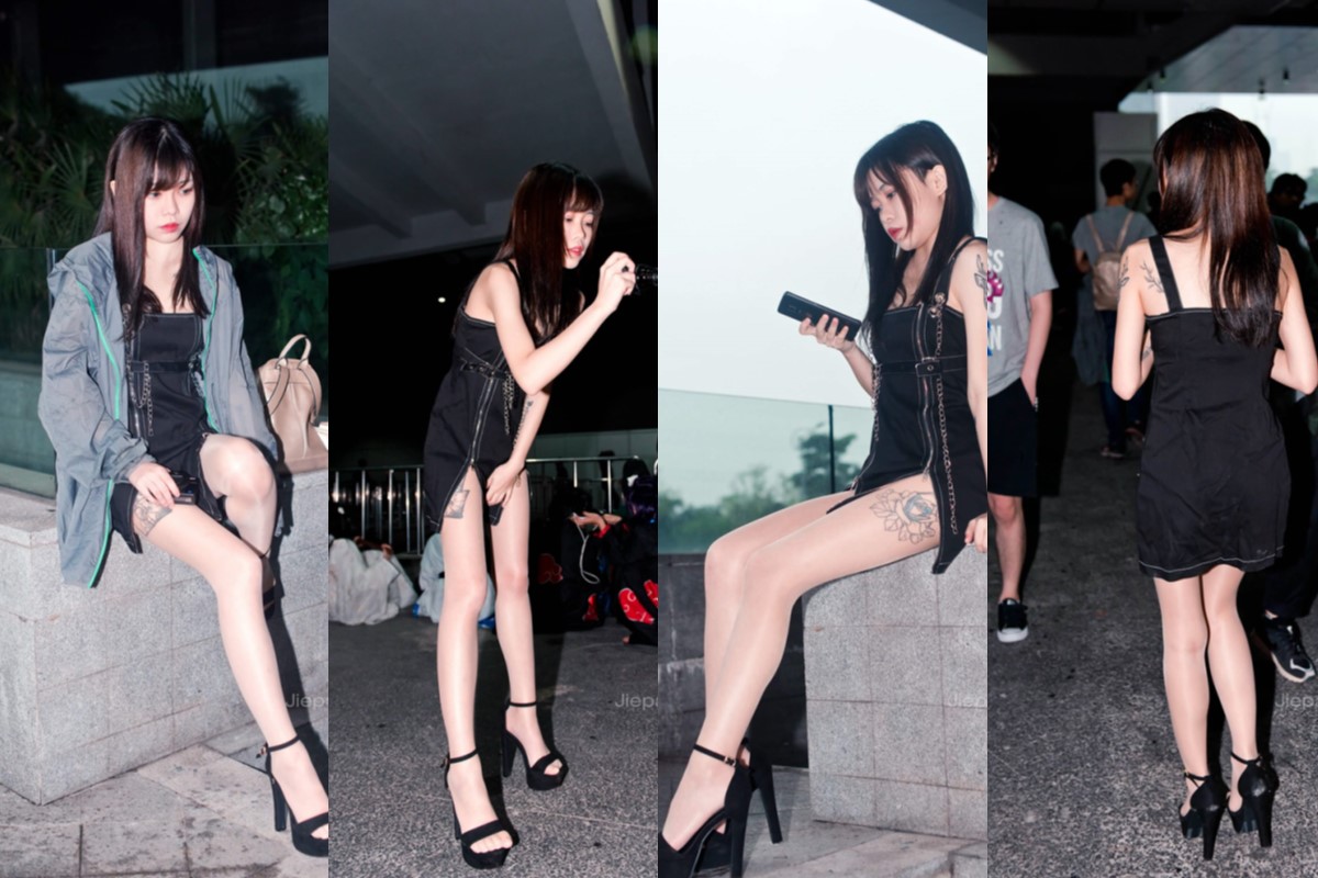 御风★丝足系列-漫展上的黑裙肉丝小妹摄趣事【套图+视频】