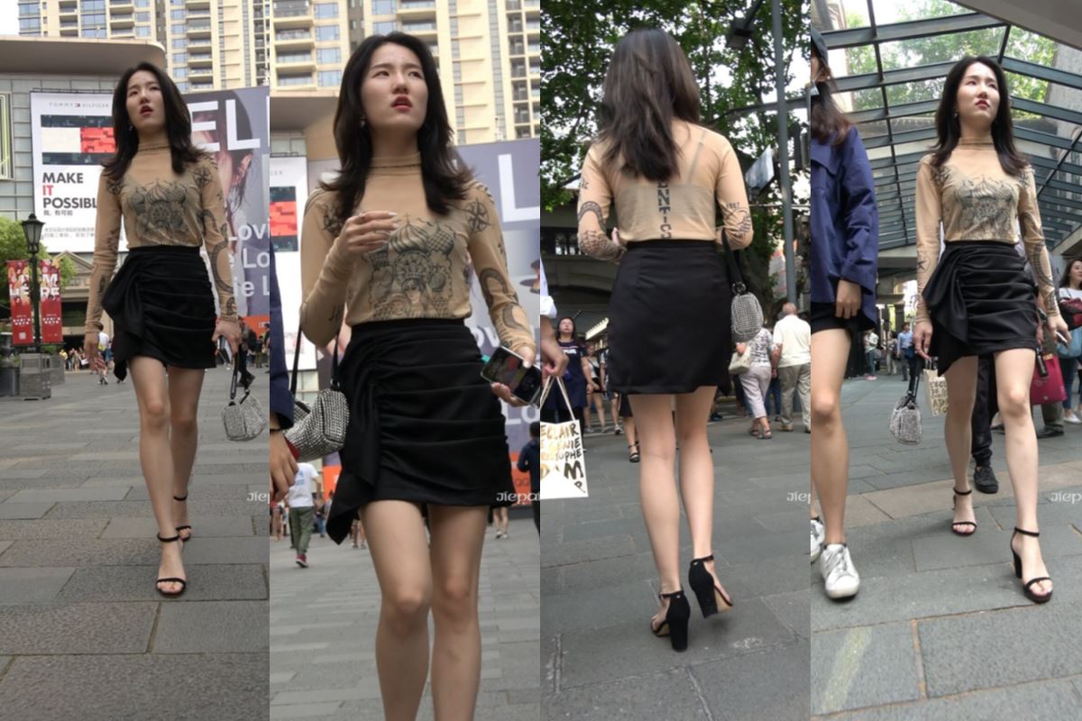 4K - 性感大长腿街拍高跟美女姐姐 [0.99 GB/MP4]