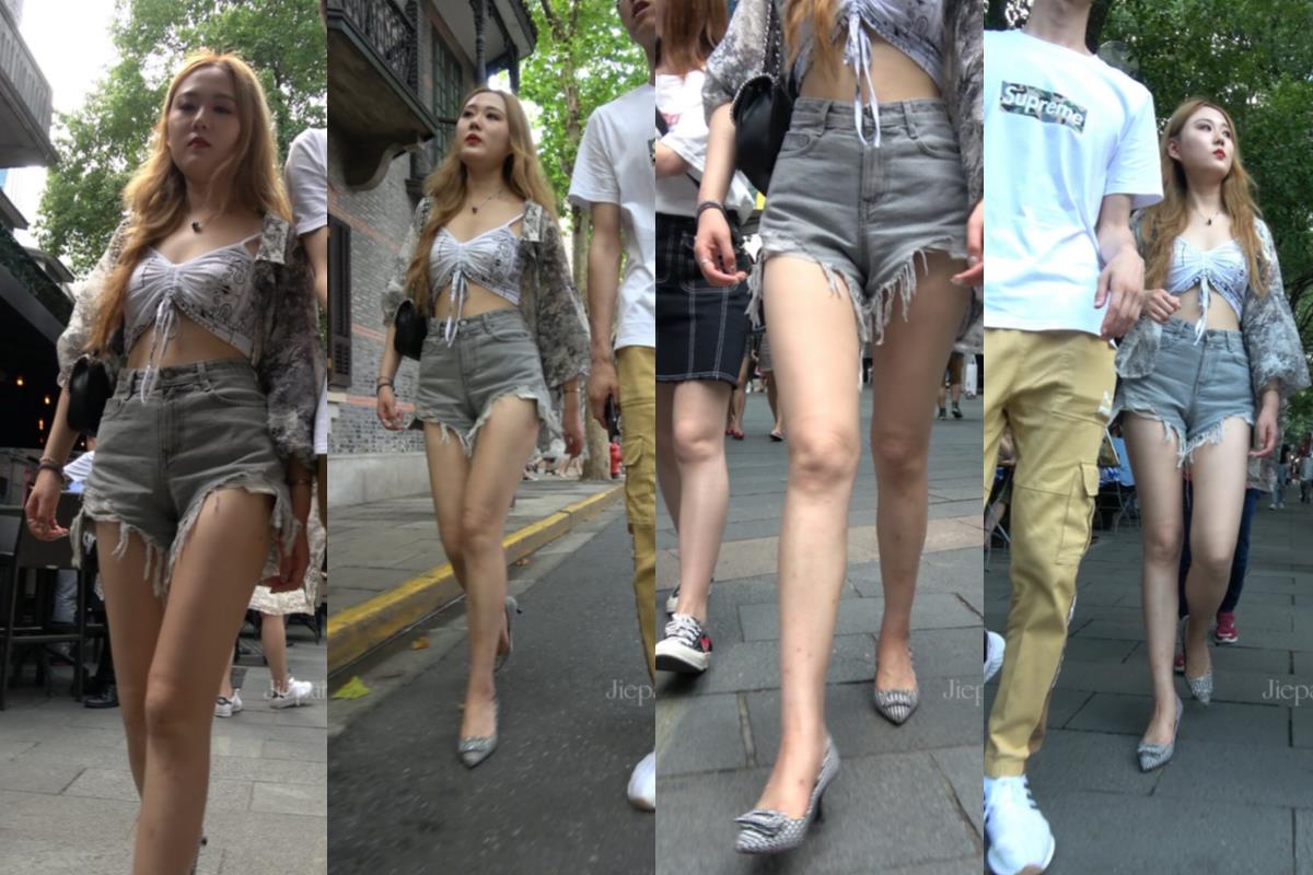 4K - 露脐的小蛮腰街拍热裤美女 [1.46 GB/MP4]