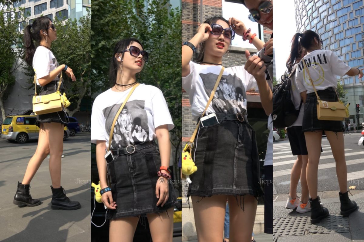 4K - 街拍短裙短靴马尾辫小姐姐 [1.86 GB/MP4]