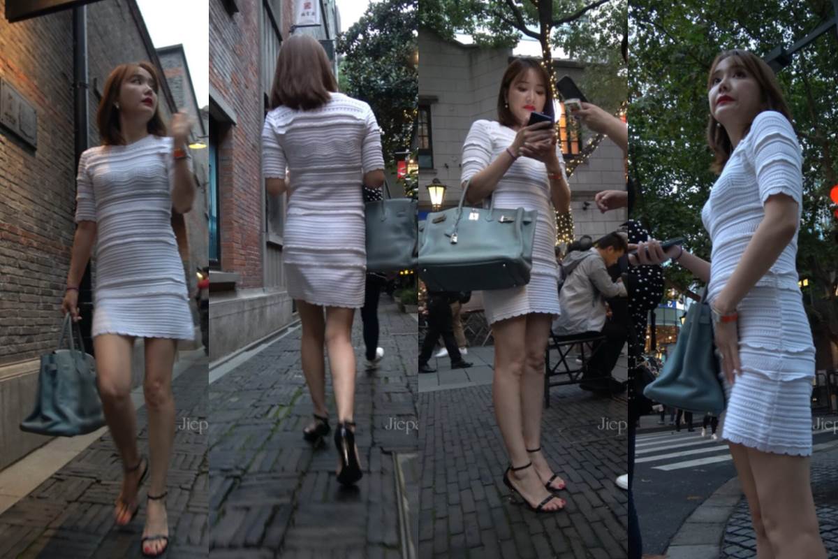 4K - 街拍白裙美女 [2.30 GB/MP4]