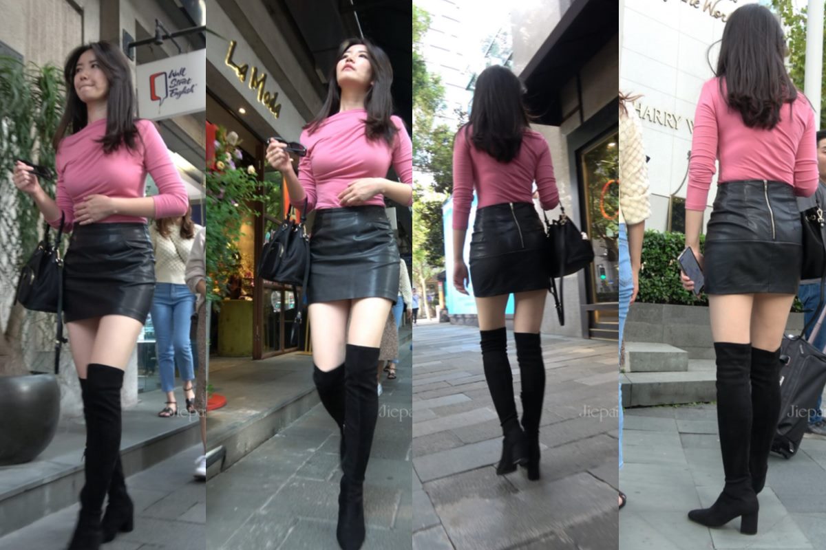 4K - 街拍长靴紧身皮短裙性感美眉 [1.36 GB/MP4]
