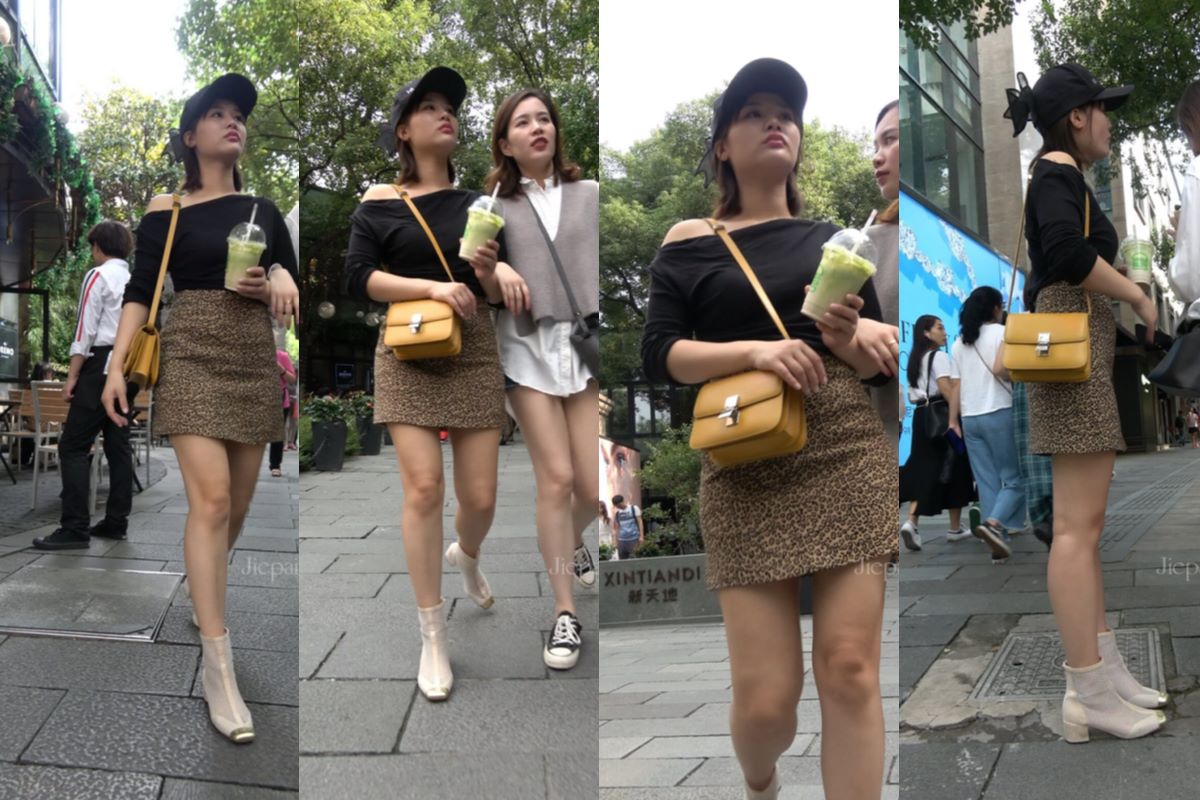 4k - 街拍豹纹裙美女 [2.98 GB/MP4]
