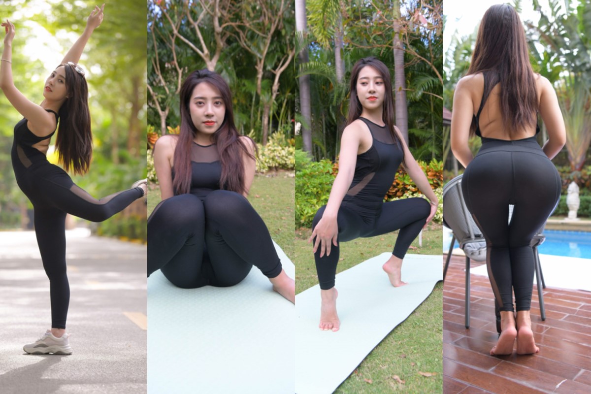 [第8季•从心出发] 【红石旅拍摄影作品】黑色瑜伽裤女孩 一筒