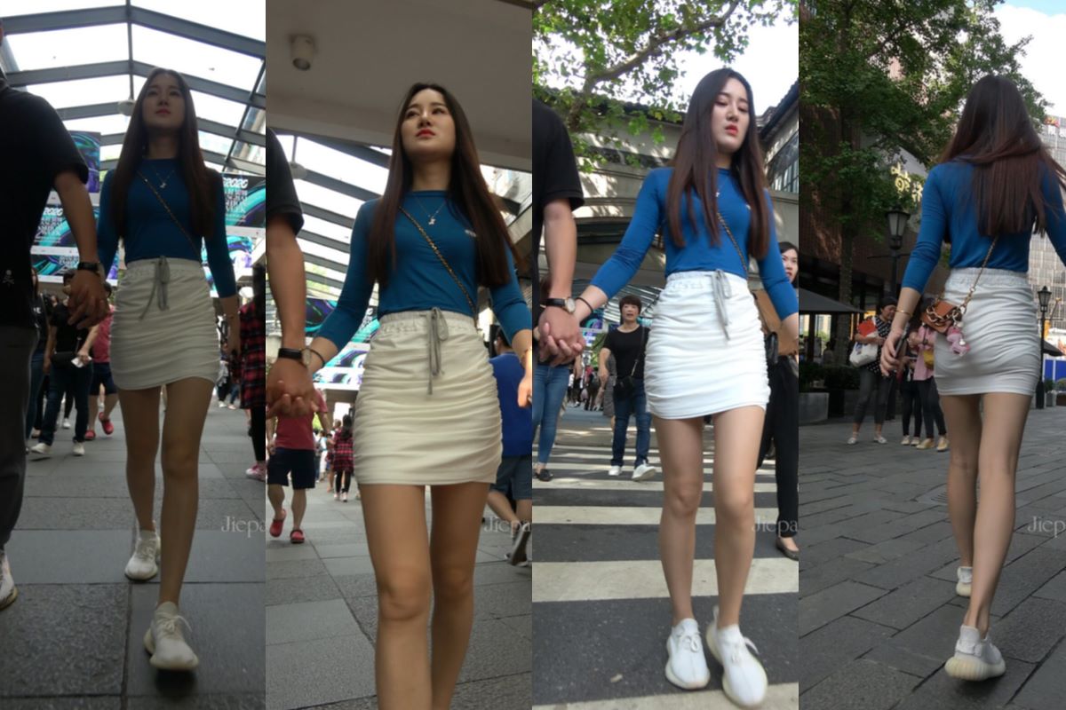 4K - 街拍包臀白短裙长发姑娘 [1.32 GB/MP4]