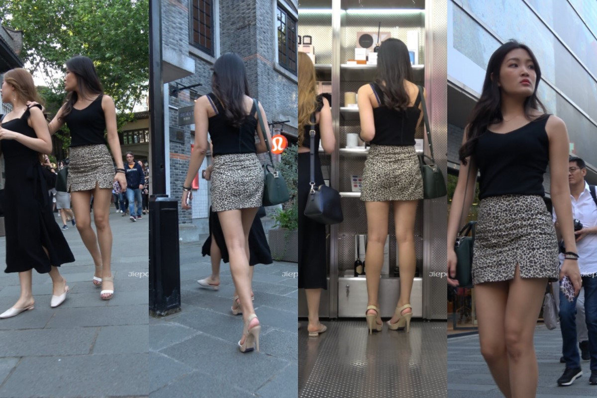 4K - 街拍性感豹纹短裙极品美女 [1.08 GB/MP4]