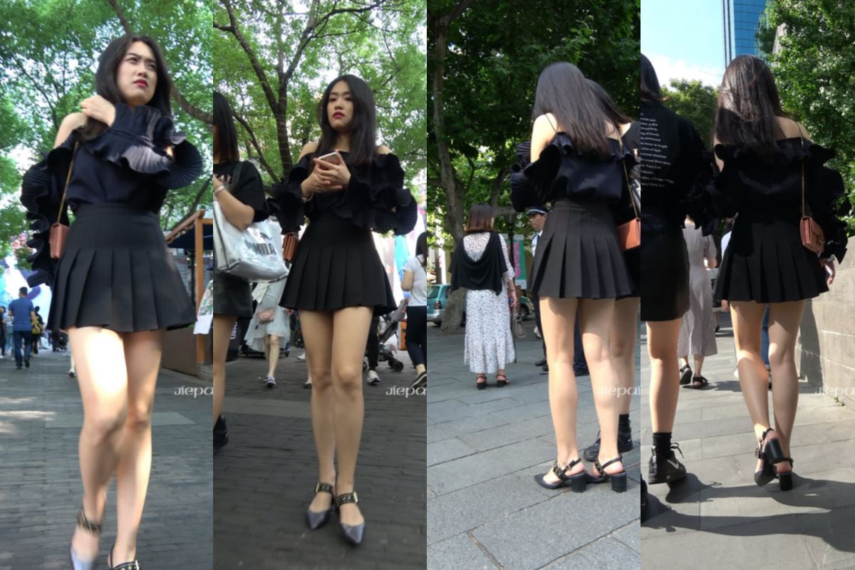4K - 性感黑色小短裙街拍高跟美女 [1.69 GB/MP4]