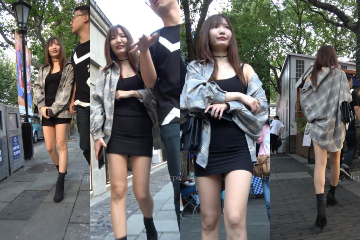 4K - 街拍黑色包臀短裙小妹 [2.40 GB/MP4]