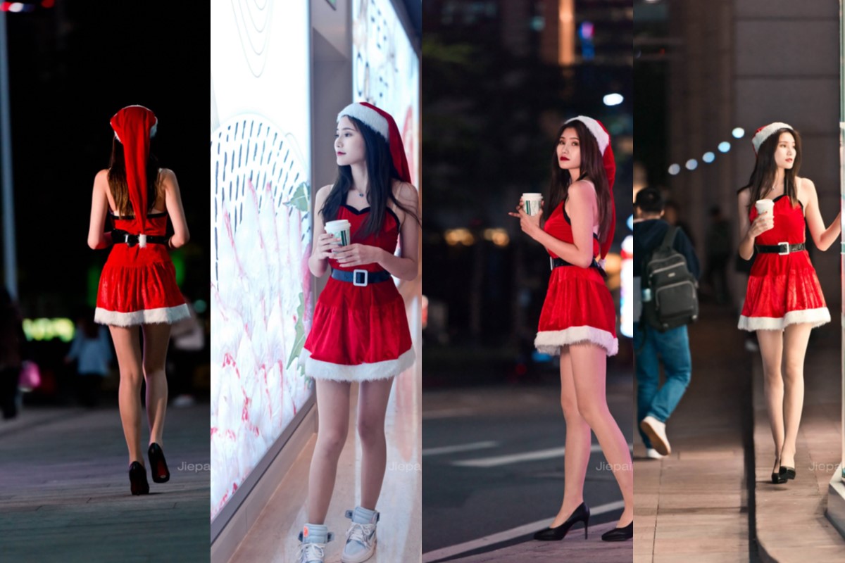 御风街拍★寒风中的极品肉丝圣诞美人婷婷 【套图+视频】