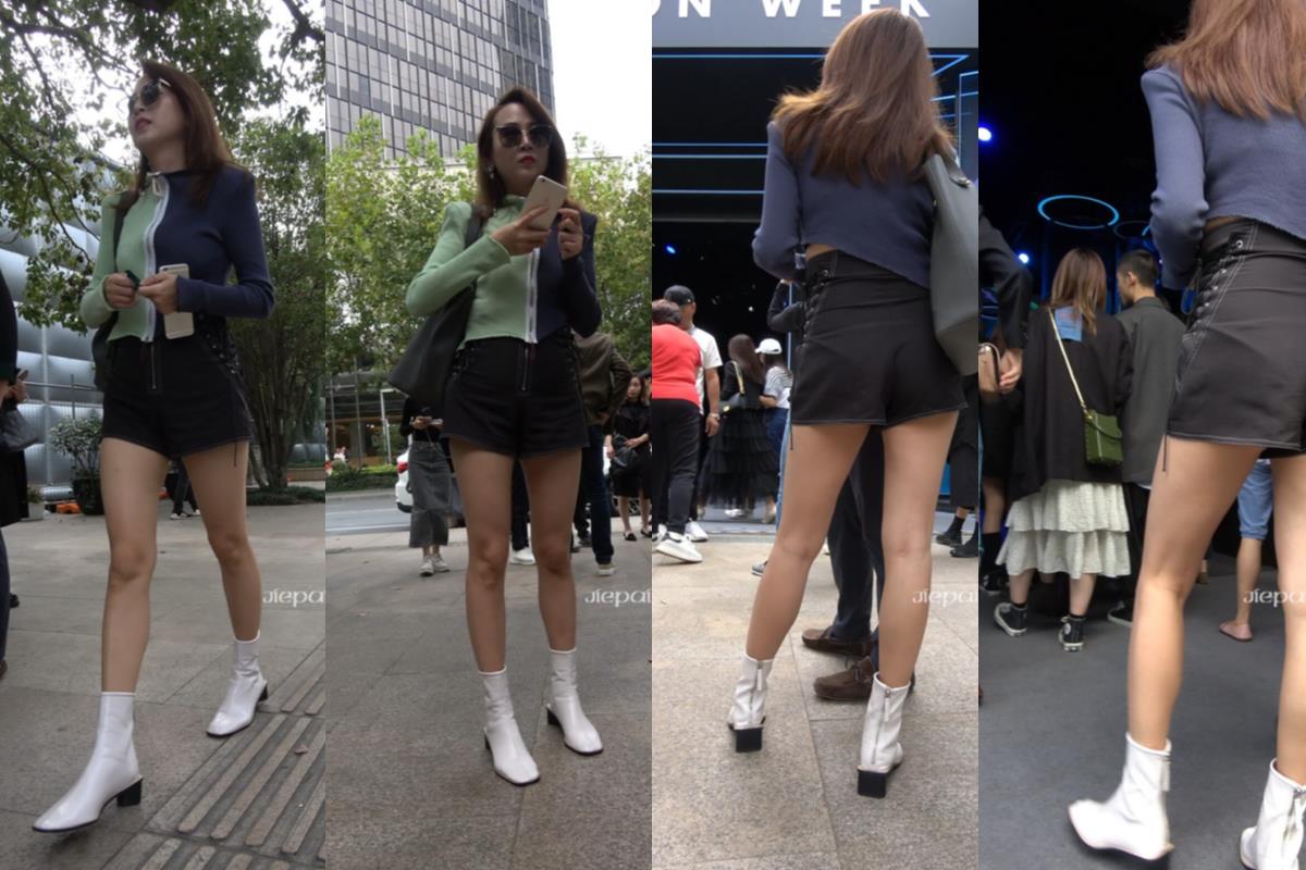 4K - 街拍白色短靴性感街拍美腿少F [1.58 GB/MP4]