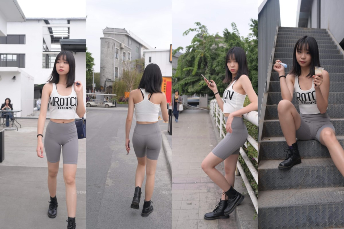 慕容笙★灰色紧身瑜伽裤MM 【套图+视频】