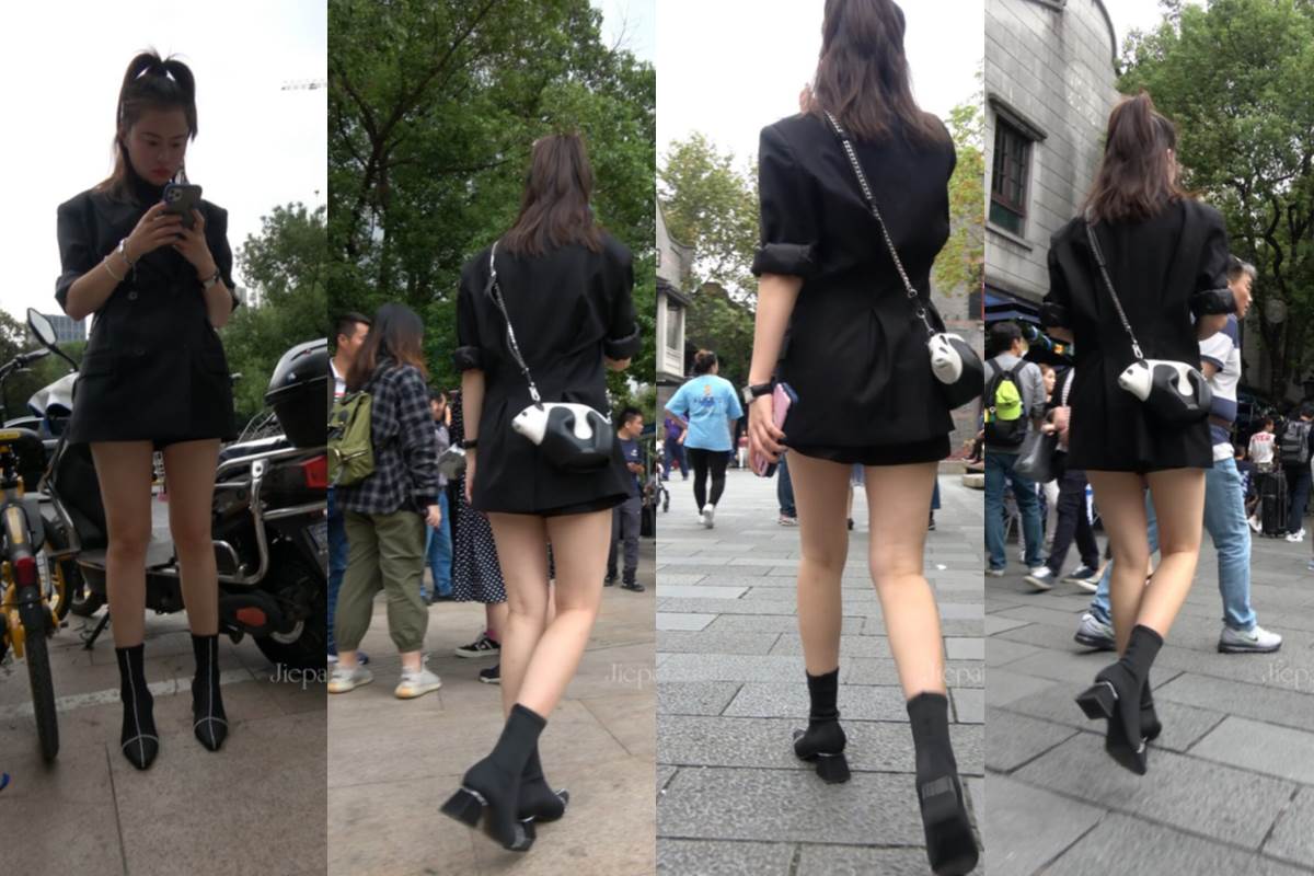 4K - 街拍西装外套美腿姑娘 [1.63 GB/MP4]