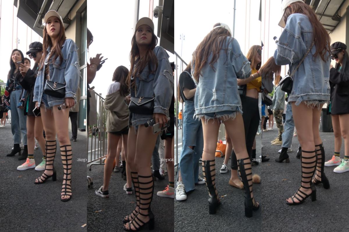 4K -性感高挑街拍热裤罗马鞋大美女 [963 MB/MP4]