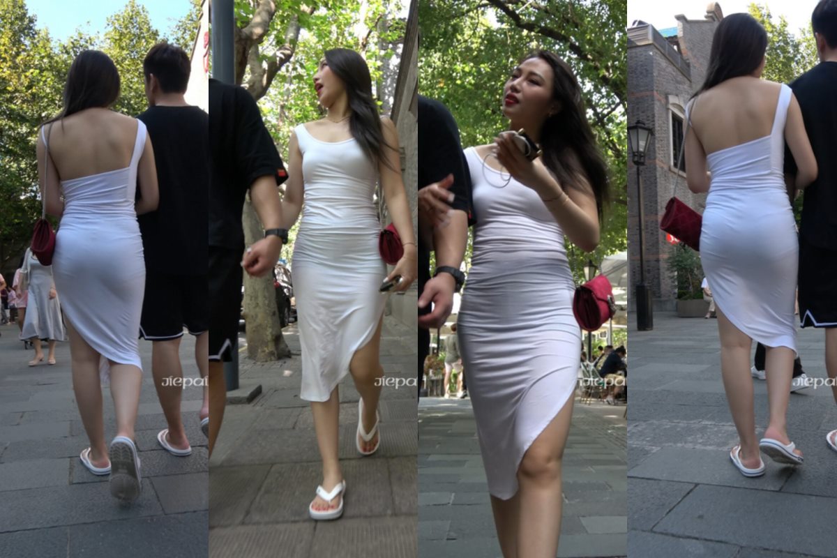 4K - 性感宝色包臀长裙街拍美女 [1.15 GB/MP4]