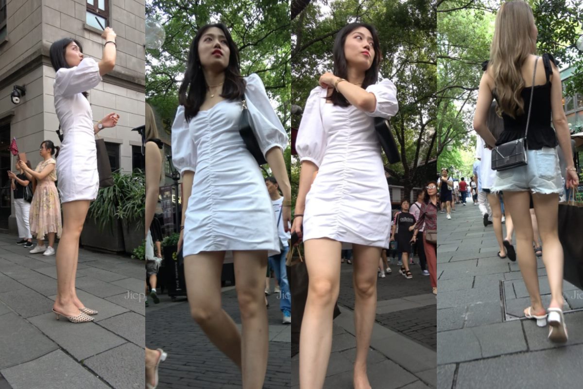 4K - 街拍白裙气质美女姐姐 [1.68 GB/MP4]