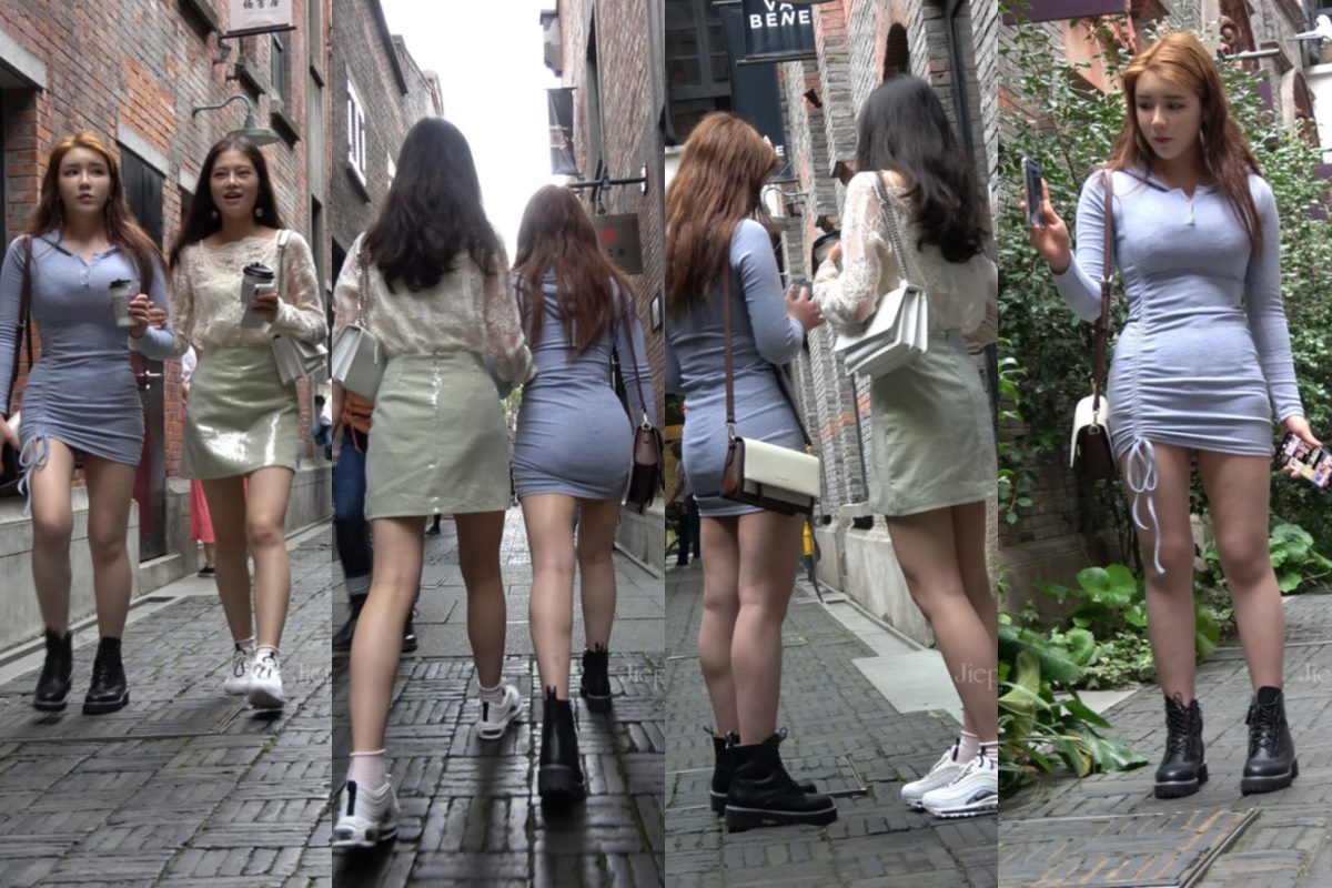 4K - 街拍喜欢拍照的美女姐妹 [3.92 GB/MP4]