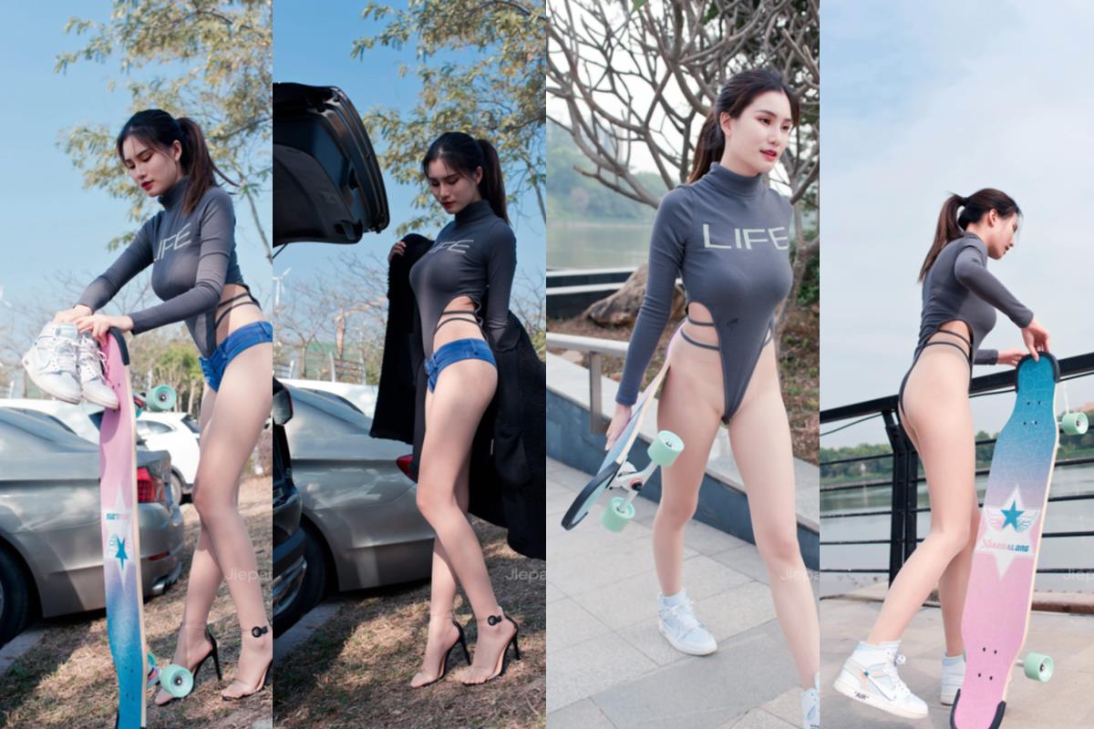 御风★高叉肉丝玩滑板的婷婷摔倒后的故事【套图+视频】