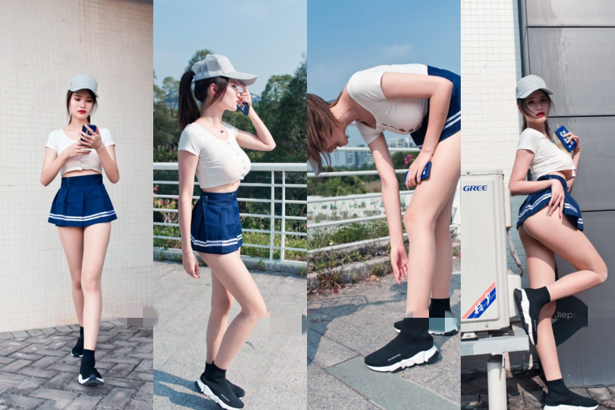 御风街拍★极品肉丝美腿婷婷骑单车 【套图+视频】