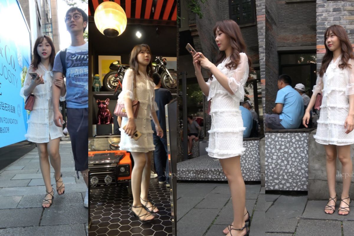 4K - 街拍别人家漂亮的白裙女友 [2.09 GB/MP4]