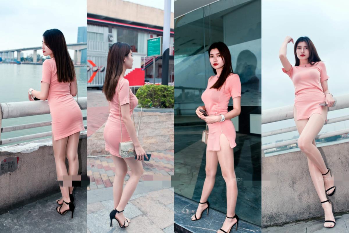 御风街拍★粉裙肉丝美女婷婷【套图+视频】