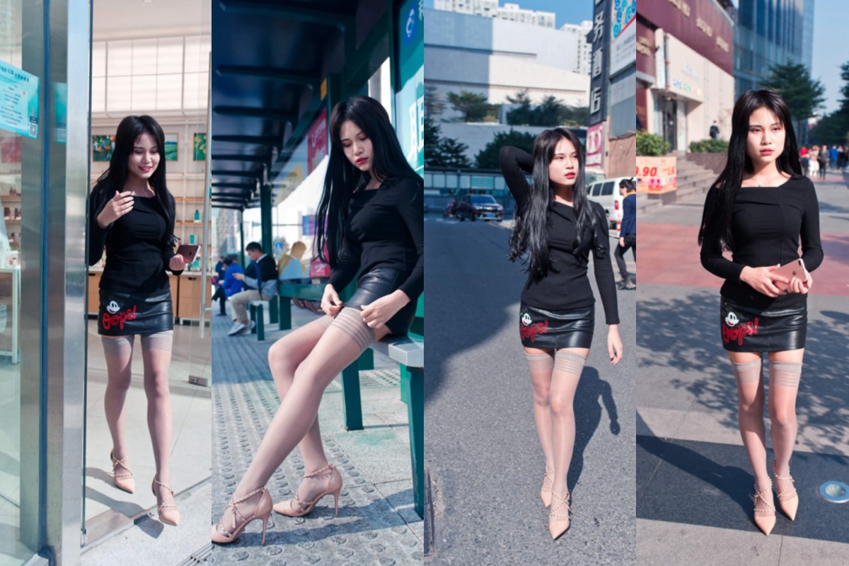 皮短裙高跟美女 【套图+视频】