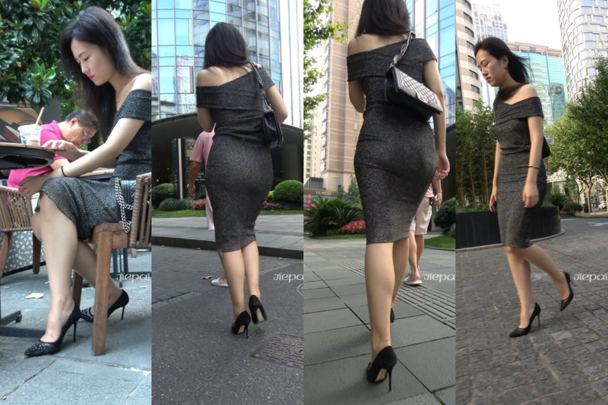 4K - 性感包臀长裙街拍高跟美女 [1.56 GB/MP4]