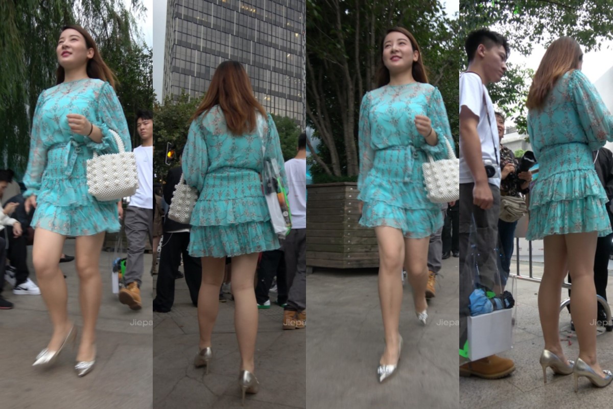 4K - 街拍拼接裙性感高跟美妇 [850 MB/MP4]